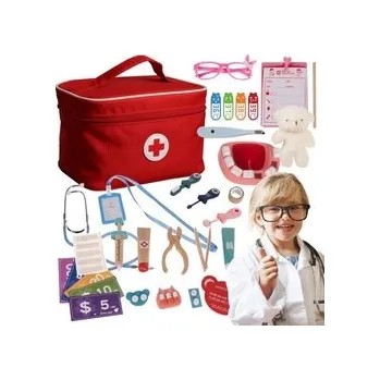 Školní kufřík Dětský doktorský kufřík, červený, Kruzzel