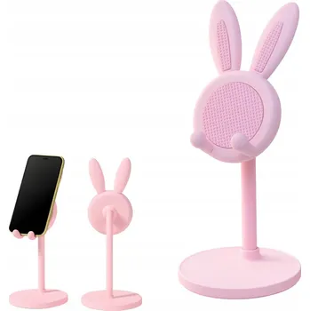Roztomilý držák na telefon TSG-267 Králík Dekorace do kanceláře Podstavec Růžový