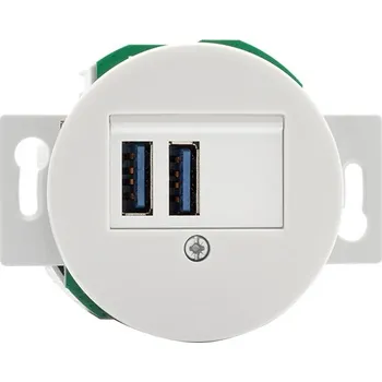 vypínač Porcelánová USB nabíječka 2X USB/A bílá modul