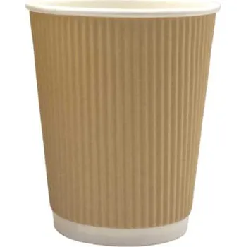 Jednorázové nádobí kelímek papírový 250 ml - kraft hnědý, double wall, plastic free (25 ks/balení)