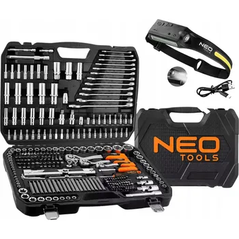Sada nářadí NEO sada nářadí – klíče nástrčné, 300 dílů + čelovka akumulátorová