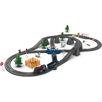 Dřevěná hračka Wiky vehicles Vlak trať s efekty 112x61x7,5 cm