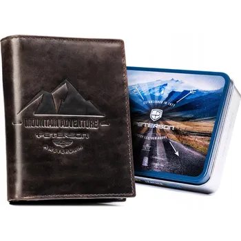 Peněženka Peterson pánská peněženka z přírodní kůže hnědá - muž