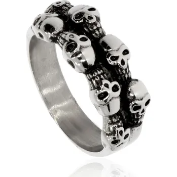Prsten Zlatnictví Helios Ocelový prsten lebky