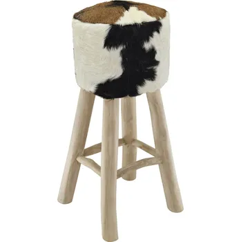 Stolička zahrada-XL Barová stolička kozí kůže a masivní teak 244542