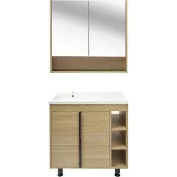 Šatní skříň Naturel Koupelnová sestava s umyvadlem Lucca 79x70x45 cm dub mat LUCCASET80D