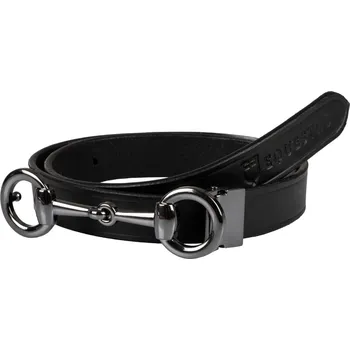 Opasek EQUESTRO Pásek kožený Bit Equestro, dámský, černý Délka: 75 cm