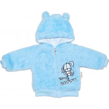 Zimní kabátek chlupáčková bundička s kapucí Cute Bunny Baby Nellys - modrá Velikost: 74 (6-9m)