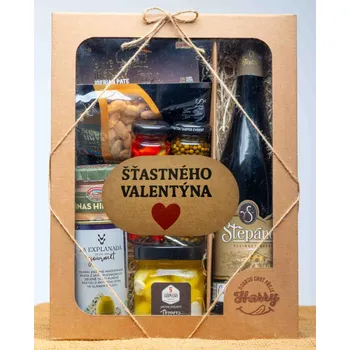 Dárková krabička VELKÁ DÁRKOVÁ SADA s Červeným vínem Šťastného Valentýna (VELKÁ DÁRKOVÁ SADA s Červeným vínem Šťastného Valentýna)