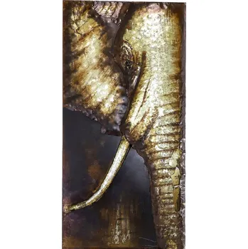 Obraz 3D kovový obraz LOFT PŘÍRODA SLON 1 75x150 cm