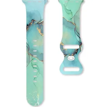 eses Silikonový mramorový řemínek pro Apple Watch - Tyrkysový, 38mm, 40mm, 41mm