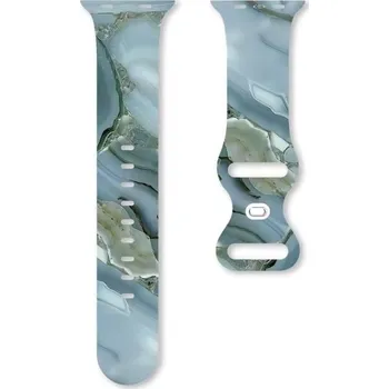 Příslušenství k chytrým hodinkám eses Silikonový mramorový řemínek pro Apple Watch - Modrý, 42mm, 44mm, 45mm