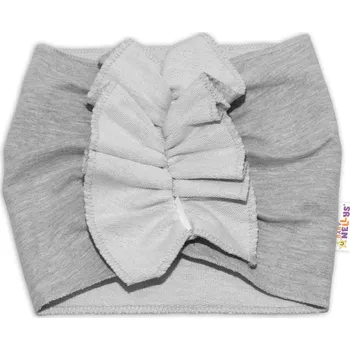 Kojenecký body BABY NELLYS Dětská čelenka Turban, šedá Velikost: 92/98 (18-36m)