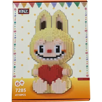 ostatní stavebnice XINZ 7285 Stavebnice Labubu žlutý se srdcem 4110 ks