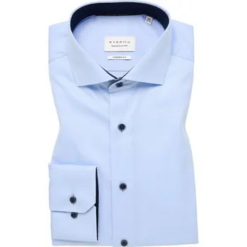 Pánská košile Velké Velikosti - Eterna - Nehladící a neprůhledná košile z bavlny - 45 - Světle Modrá
