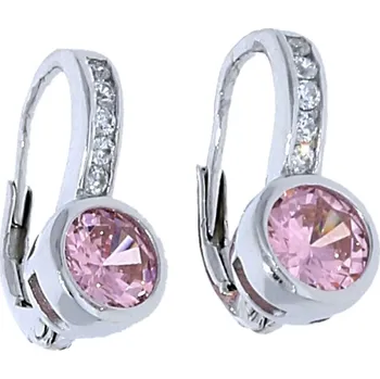 Náušnice Goldstore Stříbrné náušnice růžovobílé zirkony Váha: stříbrné náušnice