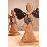 Paramit ILLARIA Dřevěný anděl 34 cm mangovníkové dřevo