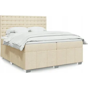 Postel Čalouněná dvoulůžková postel VidaXL 200x200, béžové odstíny