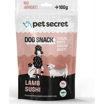 Pamlsek pro psa Sushi s jehněčím masem 100g Pet Secret Psí pamlsek Měkké kousky Snack