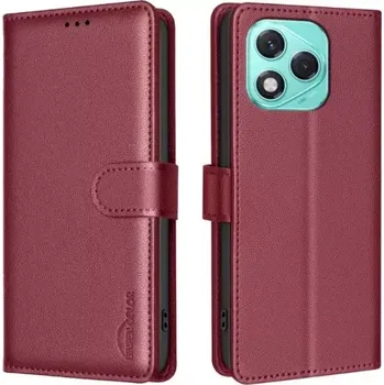 Pouzdro na mobilní telefon TT-TopTechnology Kožené pouzdro Honor 400 Lite červené, red, model knížka, řada LITCHI, materiál syntetická kůže