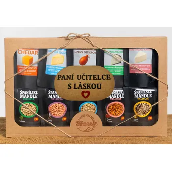 Dárková krabička Dárková sada 10 druhů Křupavý sýr a Španělské mandle