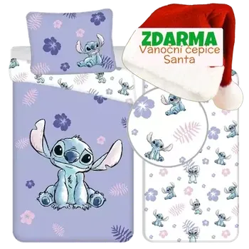 Prostěradlo LILO A STITCH POVLEČENÍ,PROSTĚRADLO + VÁNOČNÍ ČEPICE SANTA zdarma