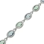 Goldstore Stříbrný náramek zelenomodré zirkony Délka: 17-20 cm