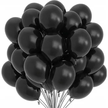Balónek BALÓNKY METALICKÉ PASTELOVÉ 10 KS ČERNÉ 25 CM