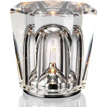 Lampička Ambientec XL2-ST Xtal, bateriová lampička z křišťálového skla, LED 2000K dotykové stmívání, Ø8x8,2cm, IP66