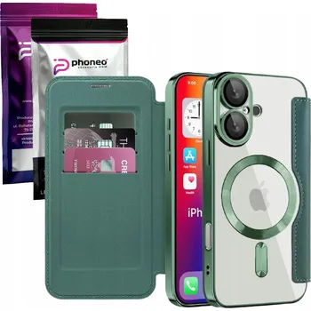 Pouzdro na mobilní telefon Flipové pouzdro Phoneo pro Apple iPhone 16, zelené