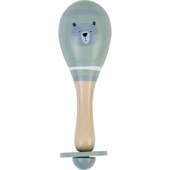 Dřevěné chrastítko rumba koule medvěd - šedá, Adam Toys