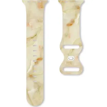 Příslušenství k chytrým hodinkám eses Silikonový mramorový řemínek pro Apple Watch - Béžový, 42mm, 44mm, 45mm