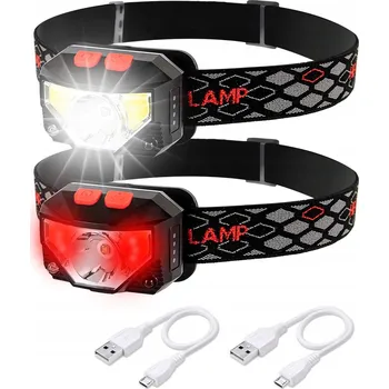 Svítilna LED čelovka 2 kusy dobíjecí