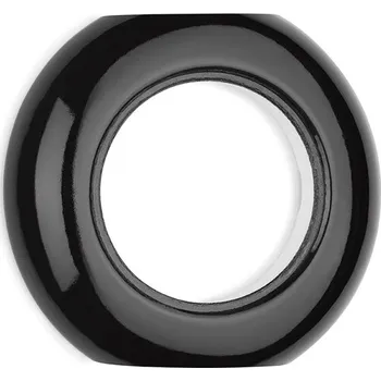 vypínač Porcelánový rámeček černý 2x zkosený středový