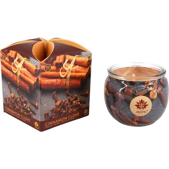 Výroba svíčky ARÔME Svíčka 90 g, ve skle a flower boxu Vůně: Cinamon Clove