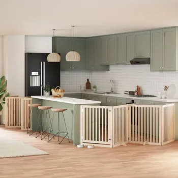 ohrádka pro psa zahrada-XL Zábrana pro psy s dvířky skládací 12 panelů 960 cm topol 3155672