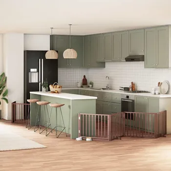 ohrádka pro psa zahrada-XL Zábrana pro psy s dvířky skládací 8 panelů hnědá 640 cm topol 3155578