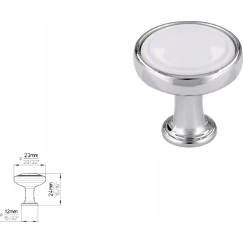 Nábytkové kování Nábytková úchytka SIRO 1971-23ZN1A4 chrom lesklý / bílá vložka