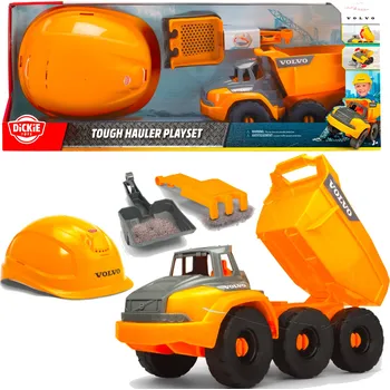 Dickie Toys Sada Volvo Stavební vůz Sklápěčka Auto Doplňky + Ochranná přilba