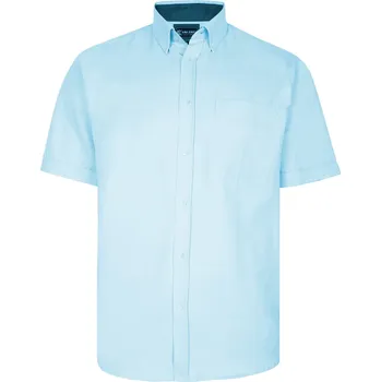 Pánská košile Pánská velká hladká košile s krátkým rukávem Kam P020 modrá (7XL)