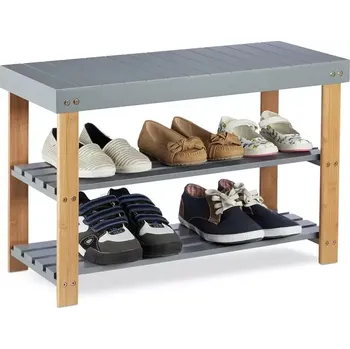 Botník RELAXDAYS GLORIA bambus/šedá