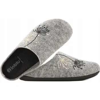 Dámské pantofle INBLU GF-30 DOMÁCÍ DÁMSKÉ PANTOFLE PANTOFLE SANDÁLE PU PLST šedé 38 Šedá