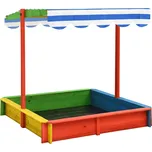 zahrada-XL Pískoviště s nastavitelnou stříškou jedle vícebarevné UV 50 316475