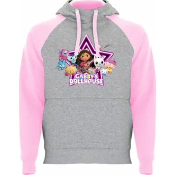 Dívčí mikina Dívčí mikina Gabinin kouzelný domek Barva: Melírová / světle růžová, Velikost: 98/104 - 3/4roky
