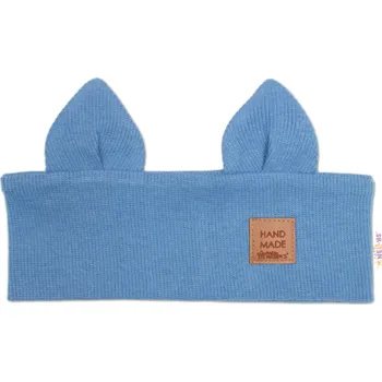 Kojenecký body Baby Nellys Čelenka Cat s oušky pro děti Hand Made - jeans Velikost: 86/98 (1-3r)