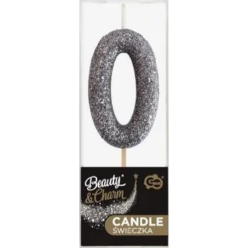 Dortová svíčka GoDan Dortová svíčka číslo (třpytivá černá) číslo: 0