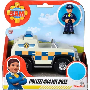 autíčko SIMBA Požárník Sam POLICEJNÍ JEEP 4X4 S MINI FIGURKOU