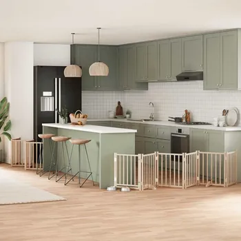 ohrádka pro psa zahrada-XL Zábrana pro psy s dvířky skládací 15 panelů 750 cm topol 3155699