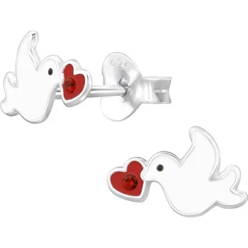 Prsten Dětské stříbrné náušničky Holubička, puzetové