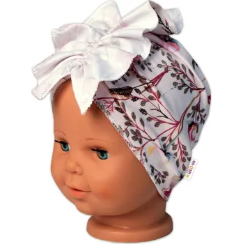 Kojenecký body BABY NELLYS Dětská čelenka Turban Motýlci, růžová Velikost: 92/98 (18-36m)